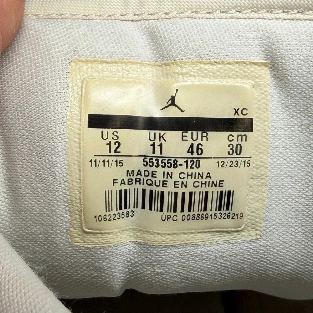 Jordan 1 Low Shoes Men's 12 White Off White Retro Athletic Hooping Sneakers‎